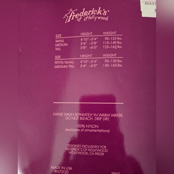 Vintage Fredericks Of Hollywood Body Stocking - Picture 3 of 3